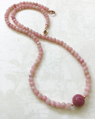 Colier CHOKER opal roz