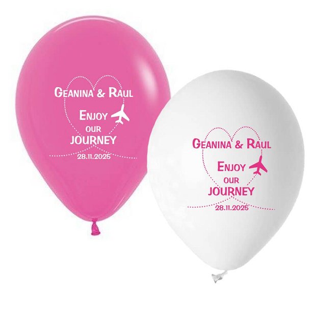 Baloane pentru nunta, tematica avion calatorie
