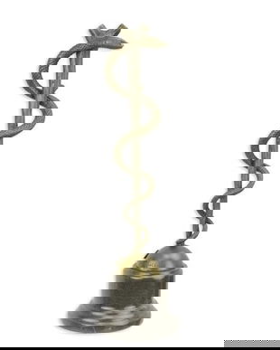 Toiagul de bronz al lui Asclepius- statueta din bronz