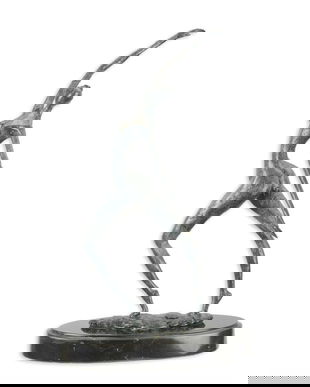 Dansatoare moderna-statueta din bronz pe un soclu din marmura