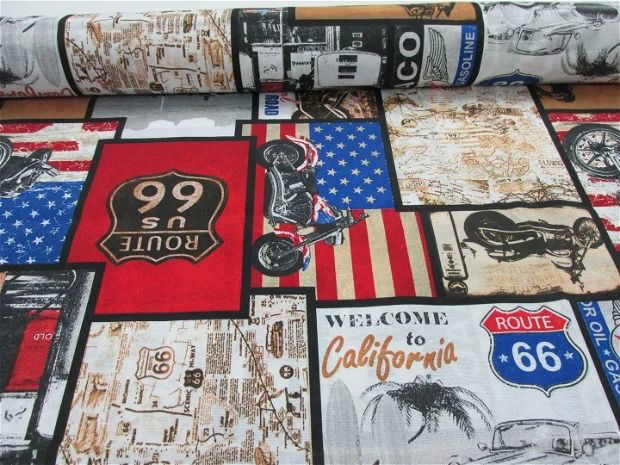 !imediat!Bumbac DECO - de la 40x140cm, gr.medie - Route66, cod A4