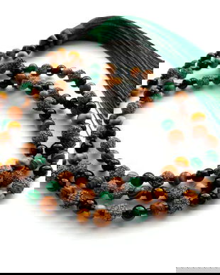 Colier Mala*108+1*Rudraksha+Onix+Lemn+Malachit*Colier pentru meditatie si rugaciune*Mantre