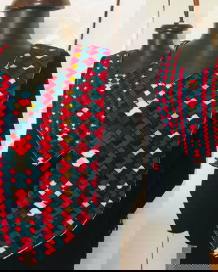 TUNICA JERSE GROS CU BRODERIE MANUALA FIR BUMBAC