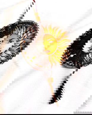 ornament pe lemn soarele si luna 40950