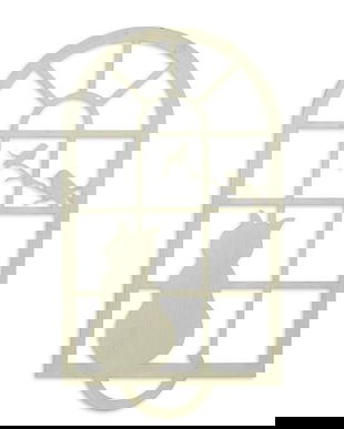 Fereastra cu pisica- decoratiune din metal