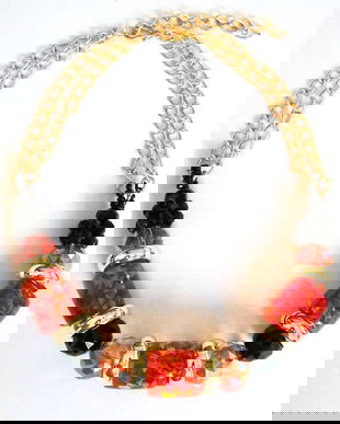 Colier hand made din acril si cristal