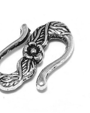 Inchizatoare carlig, argintiu antichizat, 23x14 mm