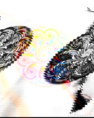 ornament pe lemn cu mandala 40946