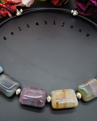 Colier handmade unicat - agate indiene (cod668)