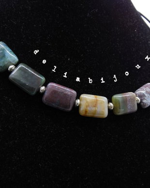 Colier handmade unicat - agate indiene (cod668)