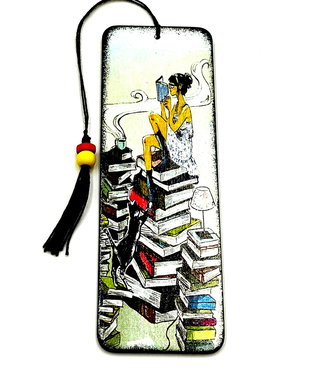 Semn de carte handmade, citesc non-stop 2778