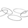 Link din alama, oval, argintiu, 26x16 mm