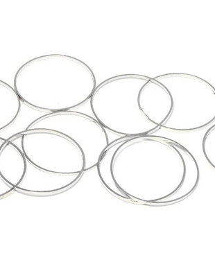 Link din alama, rotund, argintiu, 12 mm