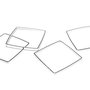 Link din alama, patrat, argintiu, 8x8 mm