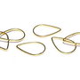 Link din alama, lacrima, auriu, 25x17 mm