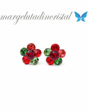 Cercei Swarosvki  Floricele / Chaton Flower / Argint 925