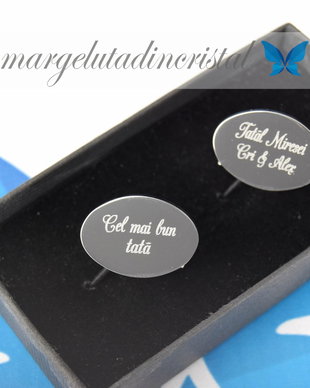 Butoni Camasa Personalizati/ Ovali / Text / Inox Inoxidabil