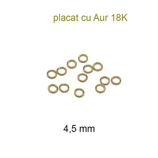Zale rotunde, placate cu aur 18K, 4,5 mm, PAU-10