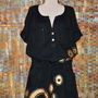 Rochie neagra pictata manual, unicat