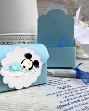 Invitatie botez cufar F7 - Mickey Sleeping