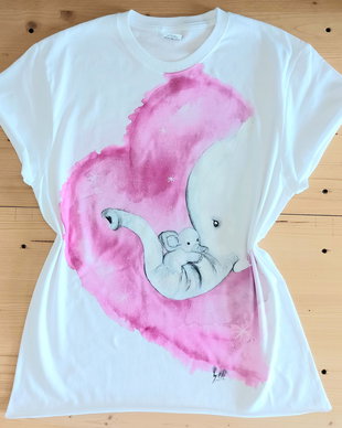 Tricou pictat M "I love you mom"
