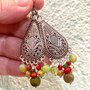 CERCEI~FRESH GREEN SUMMER~agate,Millefiori,coral,toho,accesorii argintate,inox
