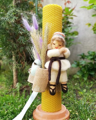 Lumanare botez băiat / Lumânare botez traditionala