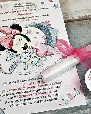 invitatie papirus Minnie Sleeping