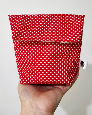 Snackbag lavabil pentru gustari - ROSU BULINE