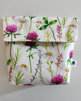 Snackbag lavabil pentru gustari - lunca cu flori