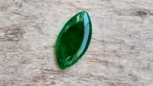 Cabochon agata verde, 38-40x20 mm