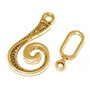 Inchizatoare carlig, auriu antichizat, 26x13 mm