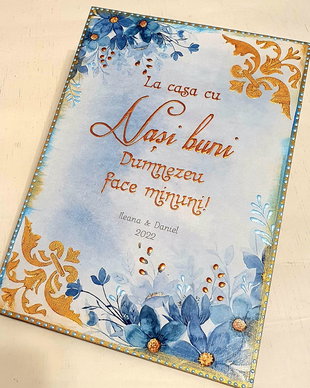 Tablou din lemn, personalizat cu mesaj pentru nasi, format A4