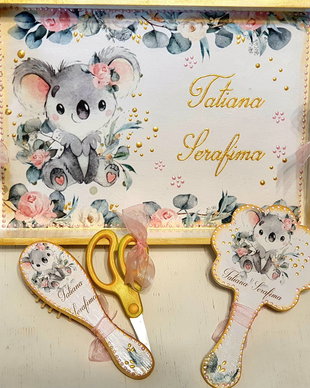 Tava personalizata mot /prima aniversare, tema koala