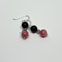 Cercei cuart cherry si onix