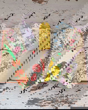 Semn de carte cu flori, semn de carte model floral, semn de carte lemn, semn de carte primavara