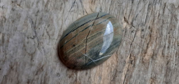 Cabochon silver leaf jasper, 40x30 mm