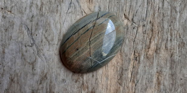 Cabochon silver leaf jasper, 40x30 mm