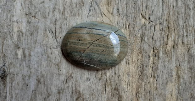 Cabochon silver leaf jasper, 40x30 mm