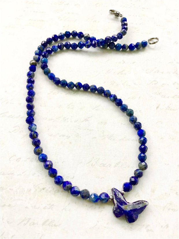 Colier CHOKER Fluture lapis lazuli