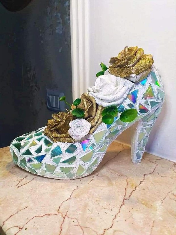 Pantof decor glamour glitter