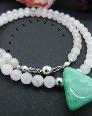 Colier handmade unicat - cuart si agat (cod676)