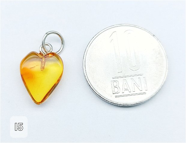 Pandantiv chihlimbar/ambra/amber inima cu argint 925