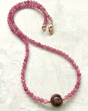 Colier CHOKER turmalina roz