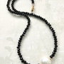 Colier CHOKER onix negru & perla Baroc