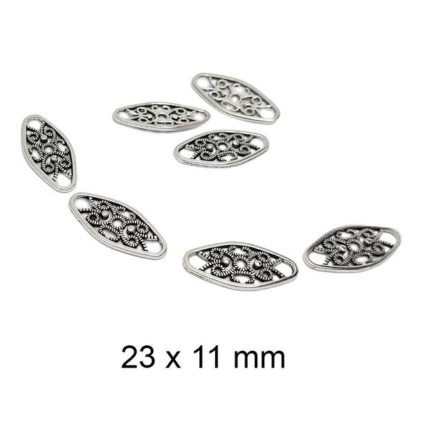 Link filigranat, aliaj, 23 x 11 mm, DS-234