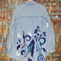 Camasa denim, pictata manual, unicat