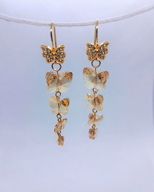 cercei din cristale Swarovski-golden shadow
