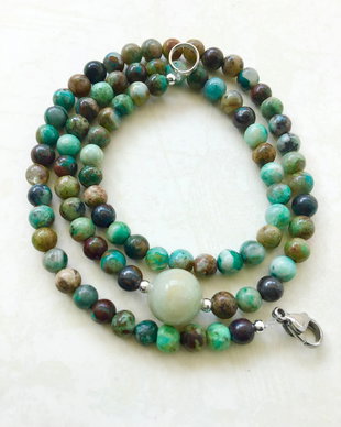 Colier CHOKER Crisocola naturala