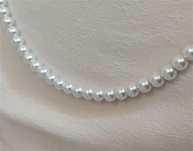 Colier perle mother of pearl si lant chunky placat cu aur de 14K